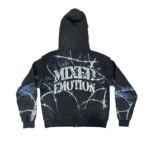 Mixed Emotional Brand Acid Black Hoodie