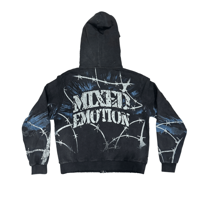 Mixed Emotional Brand Acid Black Hoodie