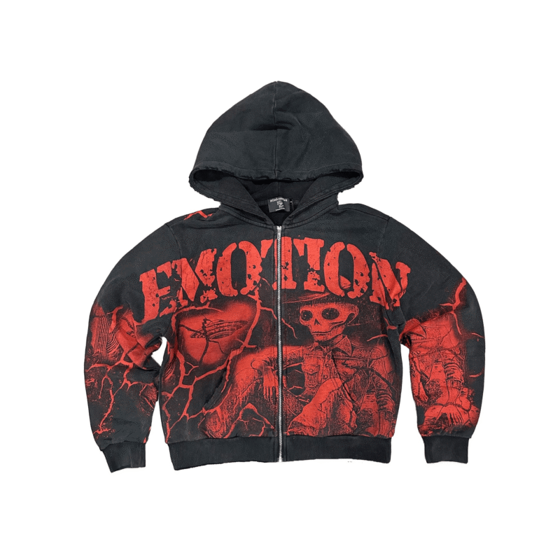 Mixed Emotional Brand Acid Wash Hoodie