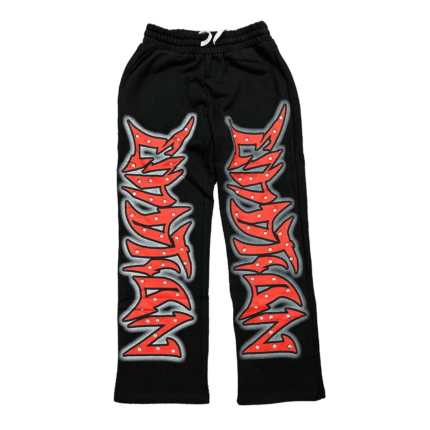 Mixed Emotional Brand Black Graffiti Sweatpants