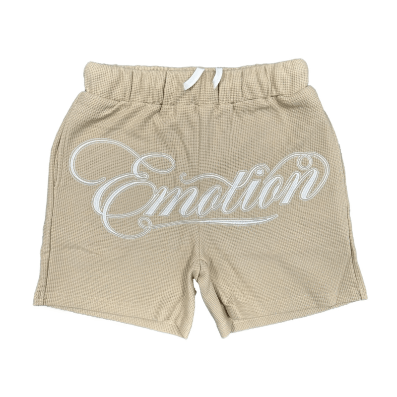 Mixed Emotional Brand Cream Signature Shorts