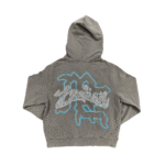 Mixed Emotional Brand Grey Rhinestone Hoodie