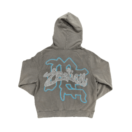 Mixed Emotional Brand Grey Rhinestone Hoodie