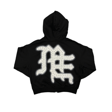 Mixed Emotional End Rhinestone Black Hoodie