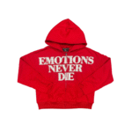 Mixed Emotional End Rhinestone Red Hoodie