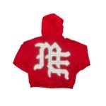 Mixed Emotional End Rhinestone Red Hoodie