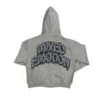 Mixed Emotional Last Grey Rhinestone Hoodie