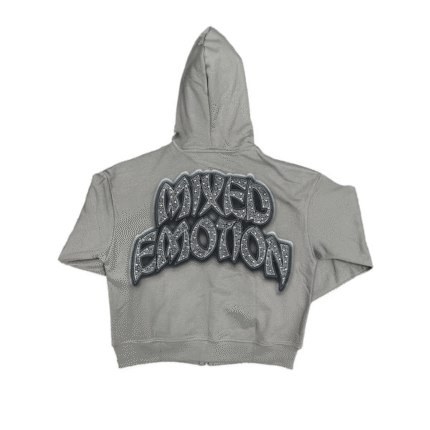 Mixed Emotional Last Grey Rhinestone Hoodie