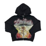 Mixed Emotional Logo Rhinestone Black Hoodie