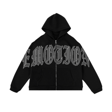 Mixed Emotional Logo Signature Black Hoodie