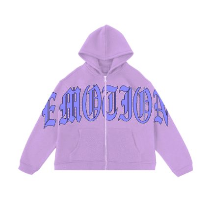 Mixed Emotional Logo Signature Purple Hoodie