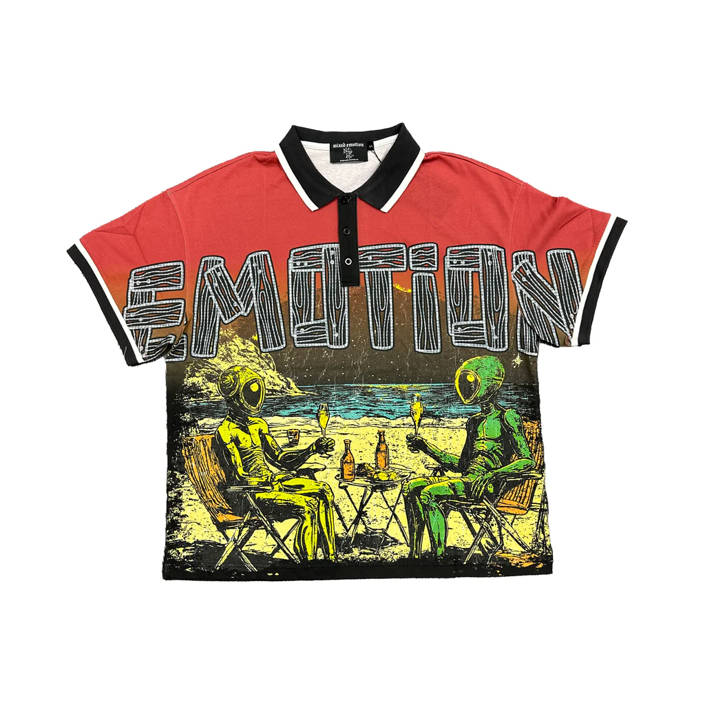 Mixedemotion Red “Paradise” Button Up1 Mixedemotion Red “Paradise” Button Up