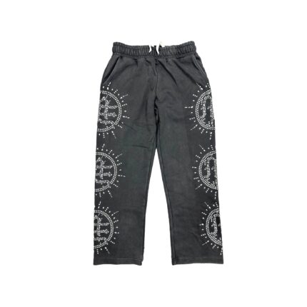 ‘Eclipse’ Grey Acid Wash Rhinestone Sweats